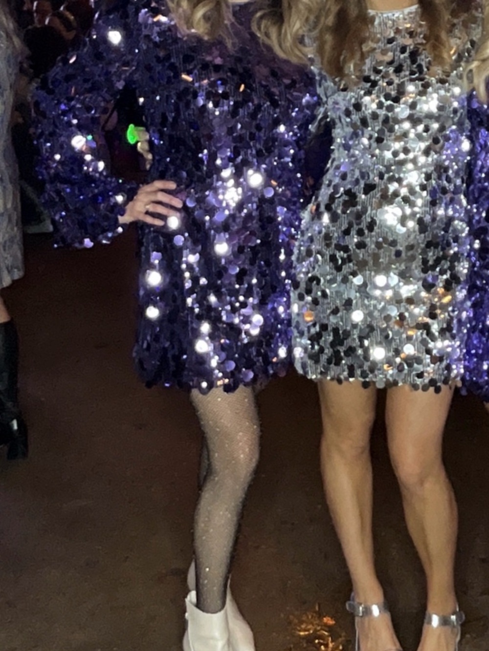 12th Tribe Purple Sequin Party Dress with Bell Sleeves - Picture 4 of 4
